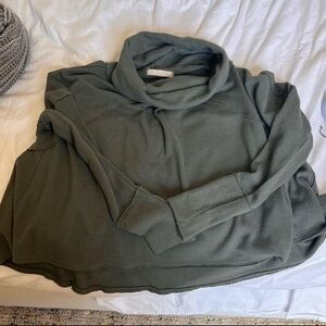 Free People Olive Cowl Neck Sweater